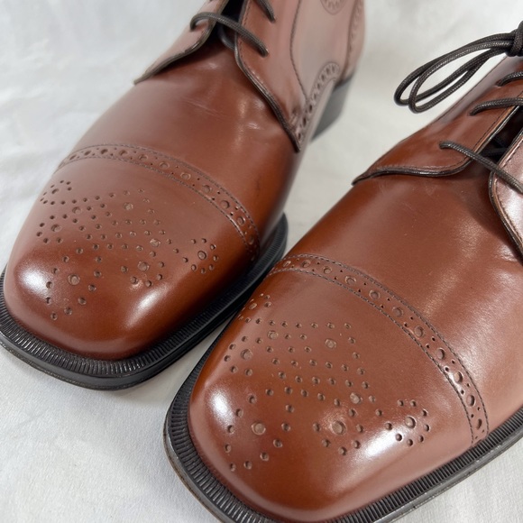 BALLY Brown Leather Derby Semi Brogue Loafers Made in Switzerland Marked as 8US - Picture 5 of 13
